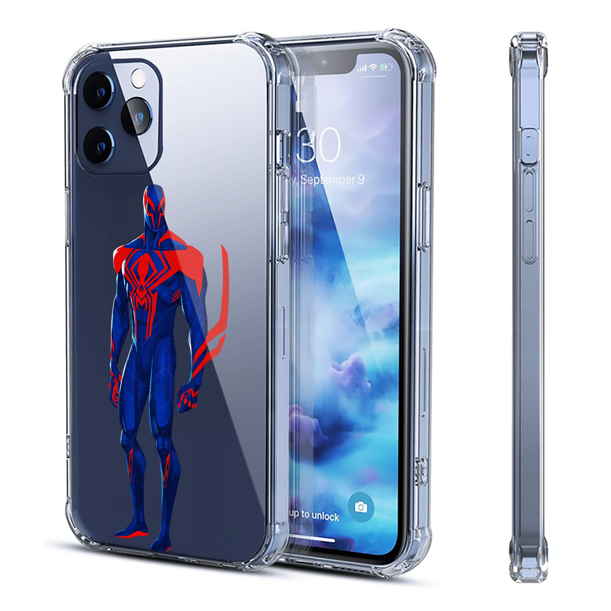 （画像用） Spider Man スパイダーマン 【iPhone 12シリーズ対応】透明スマホケース（クリアソフトケース）